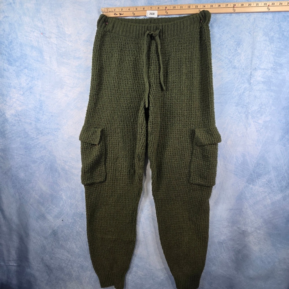 Sage + Stone Olive Green Waffle Knit‎ Cargo Jogger Pants Women Small 4T01976